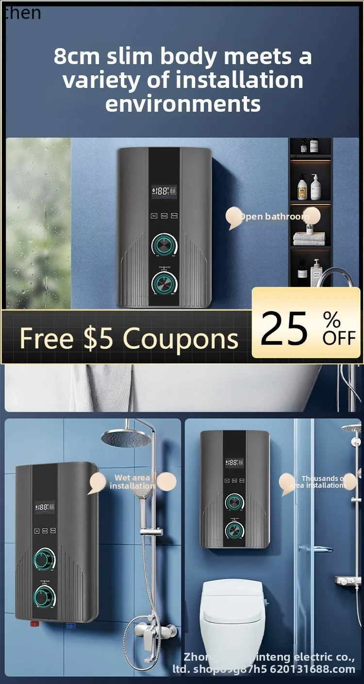 

ZZ Instant Electric Water Heater Fast Heating Constant Temperature Shower Dual Knob with Booster