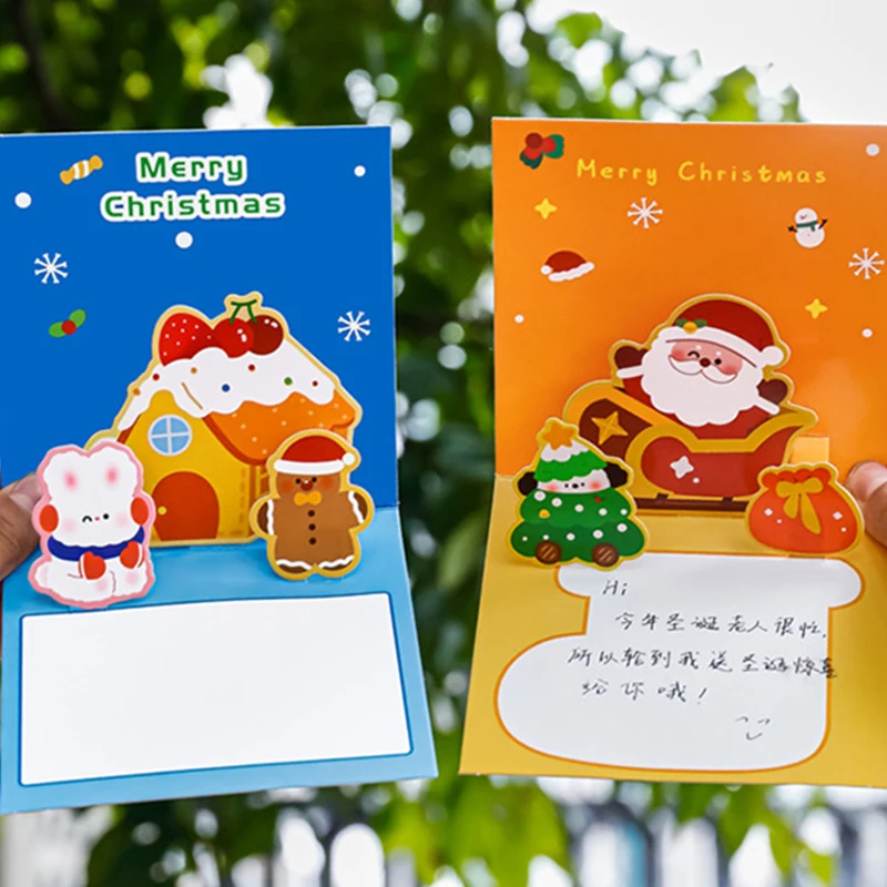 Christmas Creative 3D Greeting Cards Thanksgiving Blessing Message Cards DIY Handwritten Greeting Card Gifts Festival Supplies image 4
