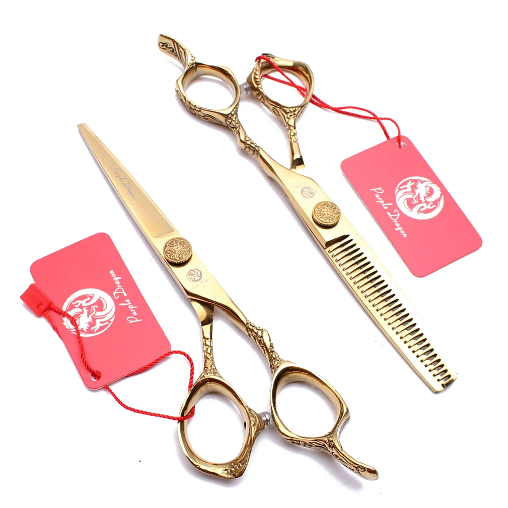 

Hairdressing Scissors Professional 5.5" 6" Stainless Hair Scissors Gold Hair Cutting Scissors Barber Shop Thinning Shears Z9001