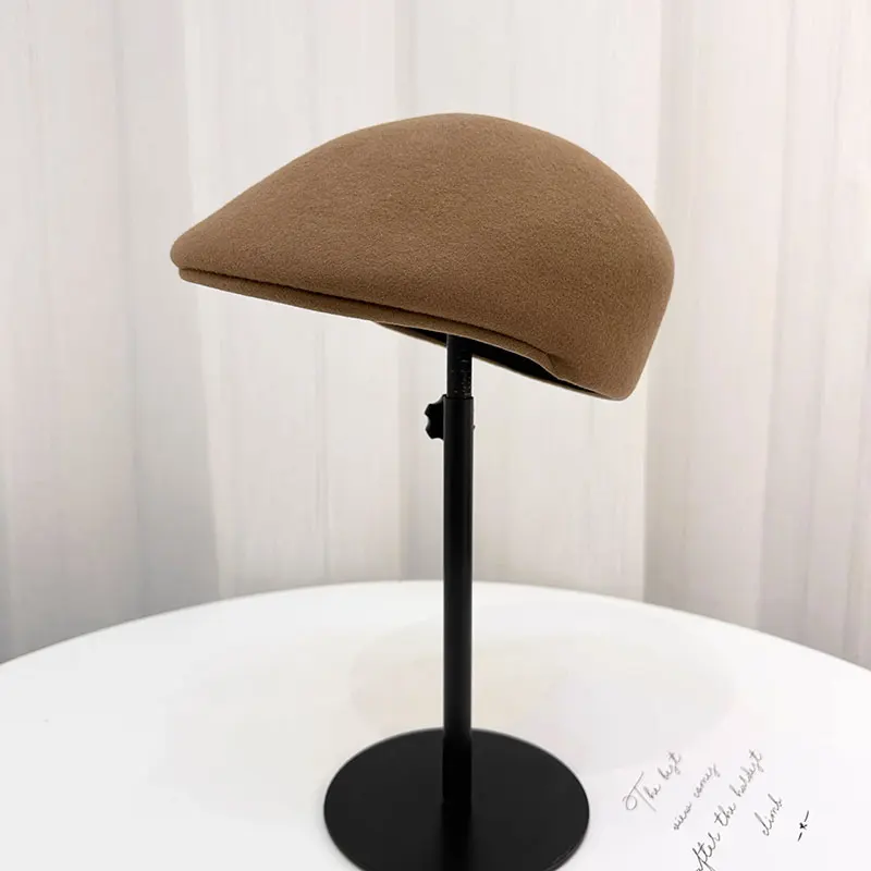 Neue Winter Hohe Qualität Klassische Dicke Wollfilz Vorwärts Kappe Für Frauen Männer Warme Visiere Hut Mode Straße Vintage Chapeu Fedora – Detail 10