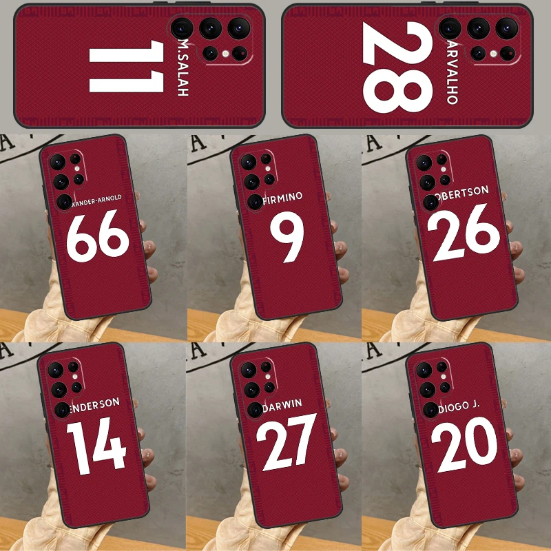 

Чехол для телефона Cool Football Player Lucky Number для Samsung Galaxy S25 Ultra S23 S22 S21 Ultra S9 S10 S20 Plus S24 FE Funda Cover