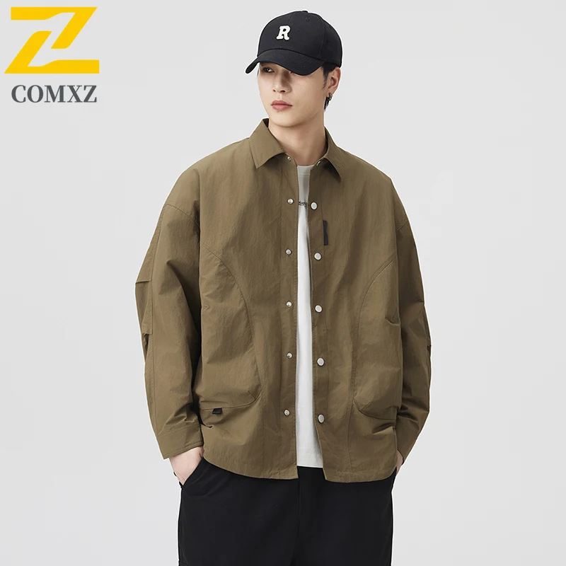 

COMXZ Men Handsome Jacket 2025 Windproof Outdoor Climbing Hiking Camping Lightweight Breathable Coat Spring Autumn Running Coats