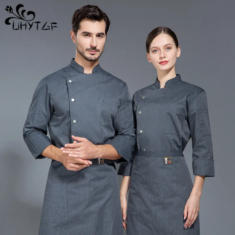 

Chef Uniform Men's Autumn Winter Long-Sleeved Tooling Large Size Kitchen and Canteen Women's Baking Clothing Western