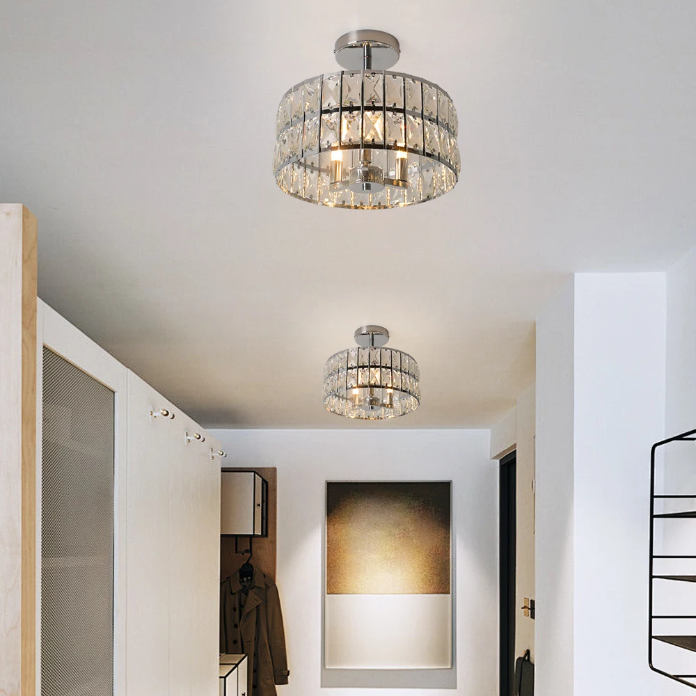Crystal Ceiling Chandeiler Lamp Modern Indoor Lighting Pendant Light Fixtures Home Decora Led Hanging Light Living Bedroom Lamps