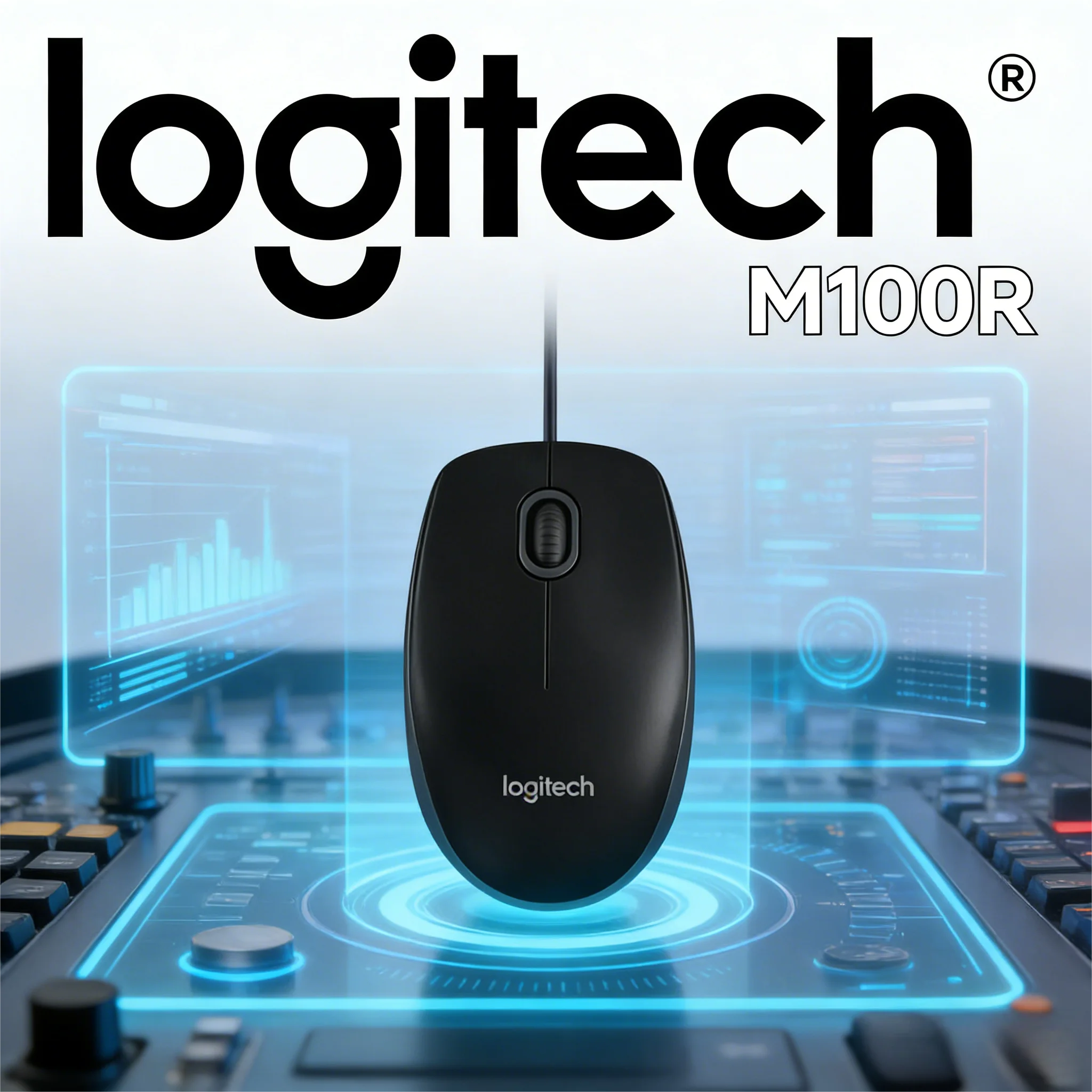 

M100R Wired USB Mouse, Durable & Compact, Ideal for Home Desktops & Laptop Computers