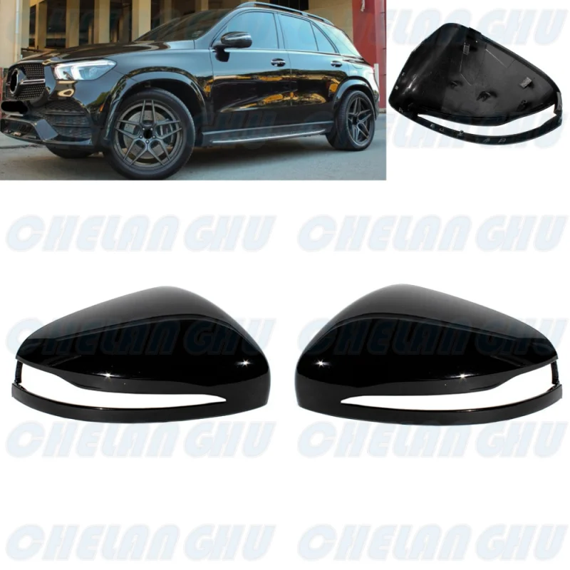 

1 Pair black Painted Rear Mirror Housing Cover Cap For Benz W464 G500 W167 GLE450 GLE580 X167 GLS450 2019 2020 2021 2022 2023