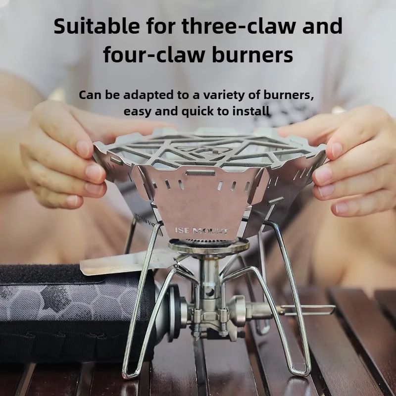 Stainless Steel Camping Stove Windshield, Removable Outdoor Card Wind Shield, Energy-Saving Fire Guard for Camping Hiking New