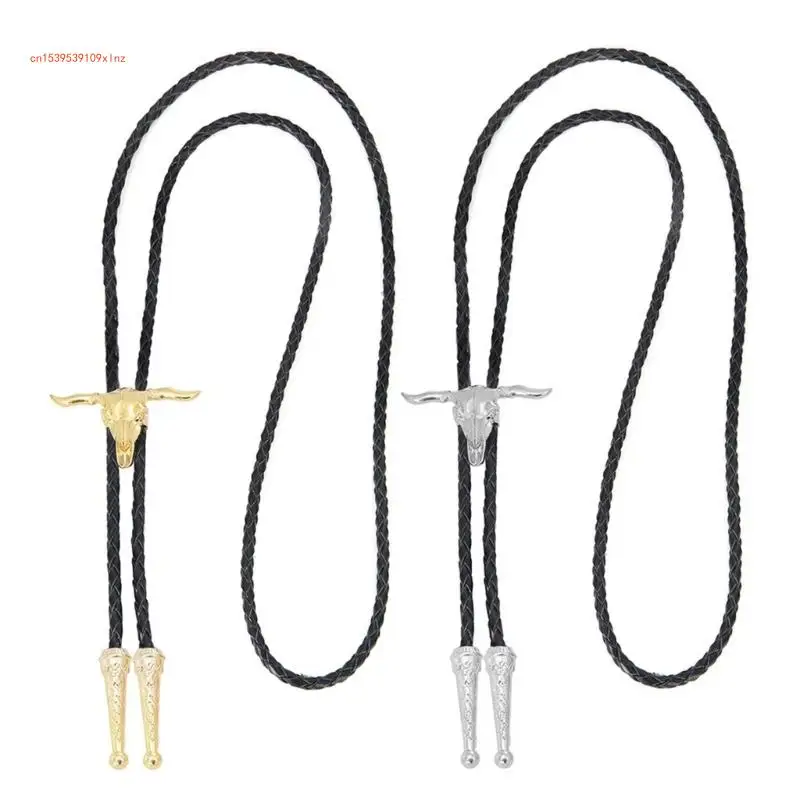 Elegant Bolo Tie with Pendant Necktie Western Necklace Bolo Tie Western Cowboy Costume