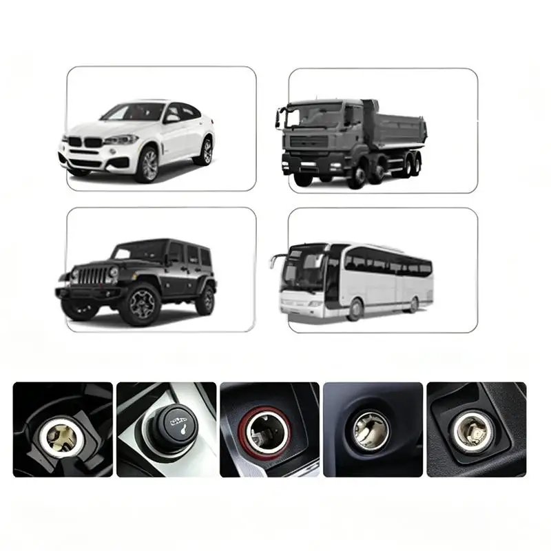 Universal 7 In 1 Car Fast Charger Adapter Charge 12-24V Four Cigarette Lighter DualUSB PD 66W Socket Cigarette Lighter Splitter