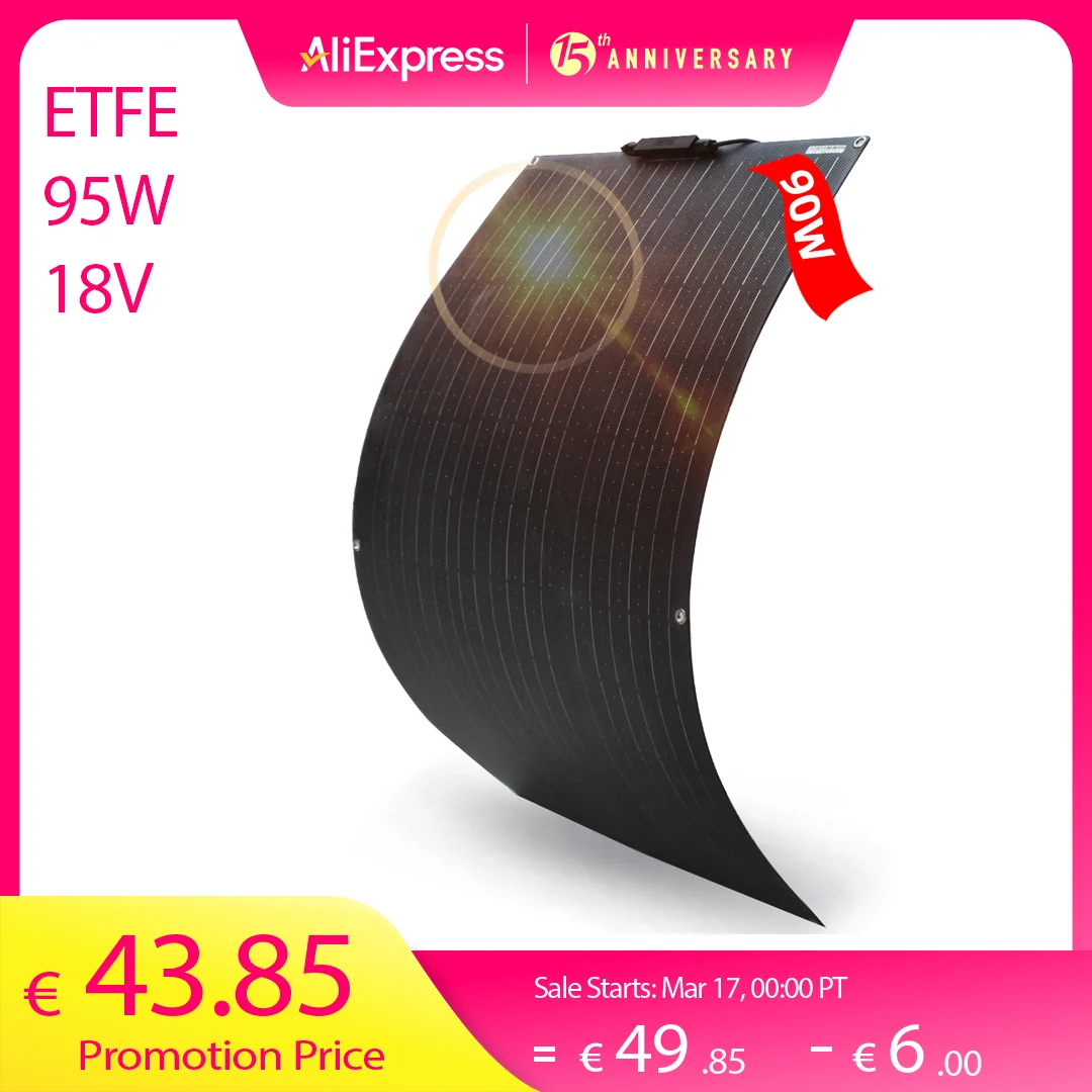 Pannello solare 18V 80W 160W 90W 180W ETFE Pannello solare flessibile Cella solare monocristallina