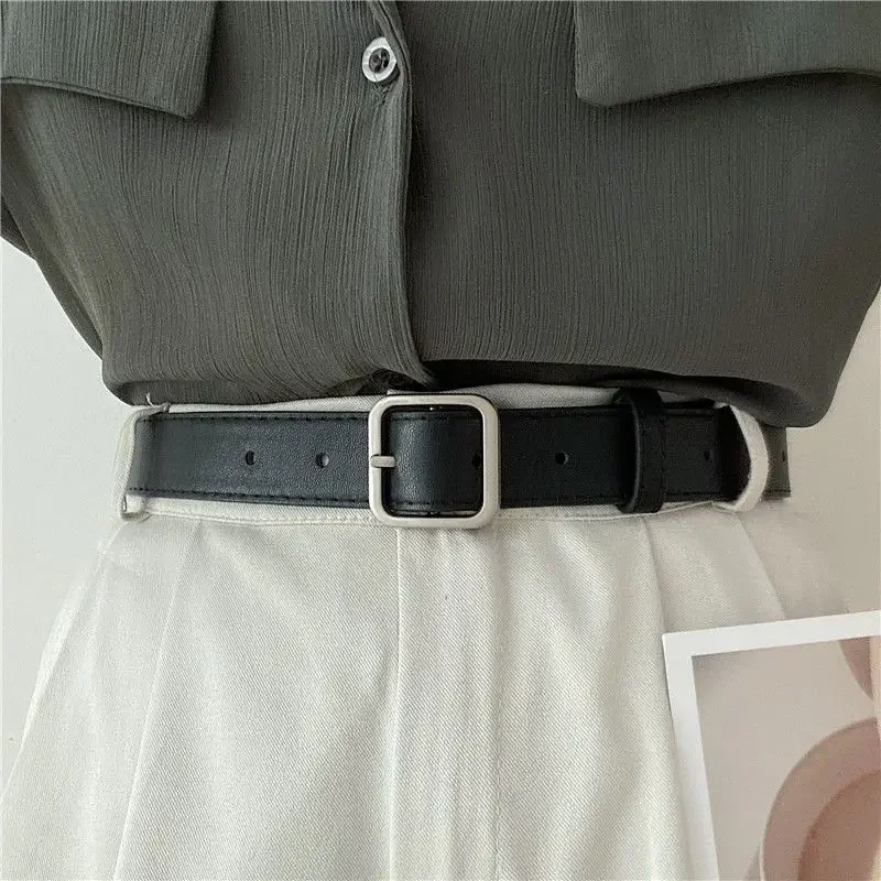 2013 new Korean fashion wild belt Chic students casual retro simple square buckle belt trouser belt men and women image 3