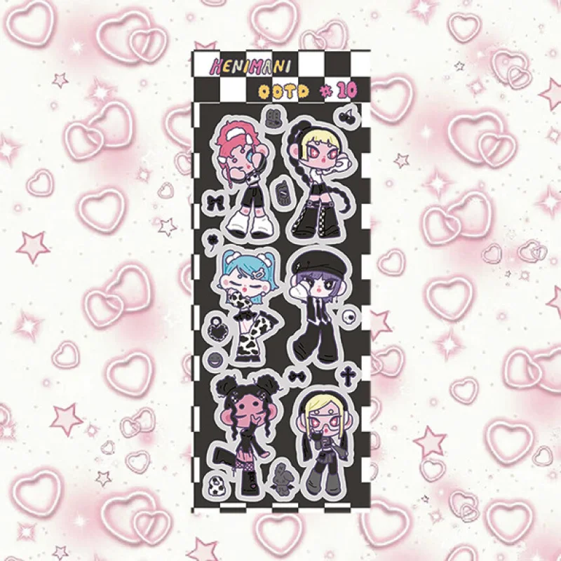 Korean Cartoon Cute Sweet Cool Character Bad Girl Stickers Hand Account Planner Diary Notebook Scrapbook DIY Decorative Stickers