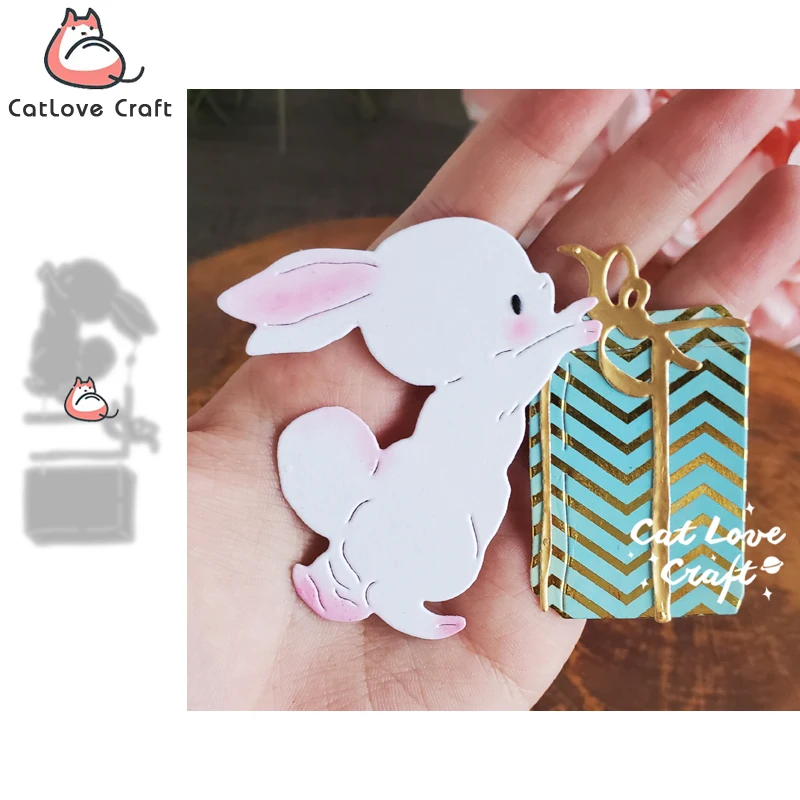 Catlove Present Rabbit Animal Metal Cutting Dies Scrapbooking Stencil Die Cuts Card Making DIY Craft Embossing New Dies For 2022