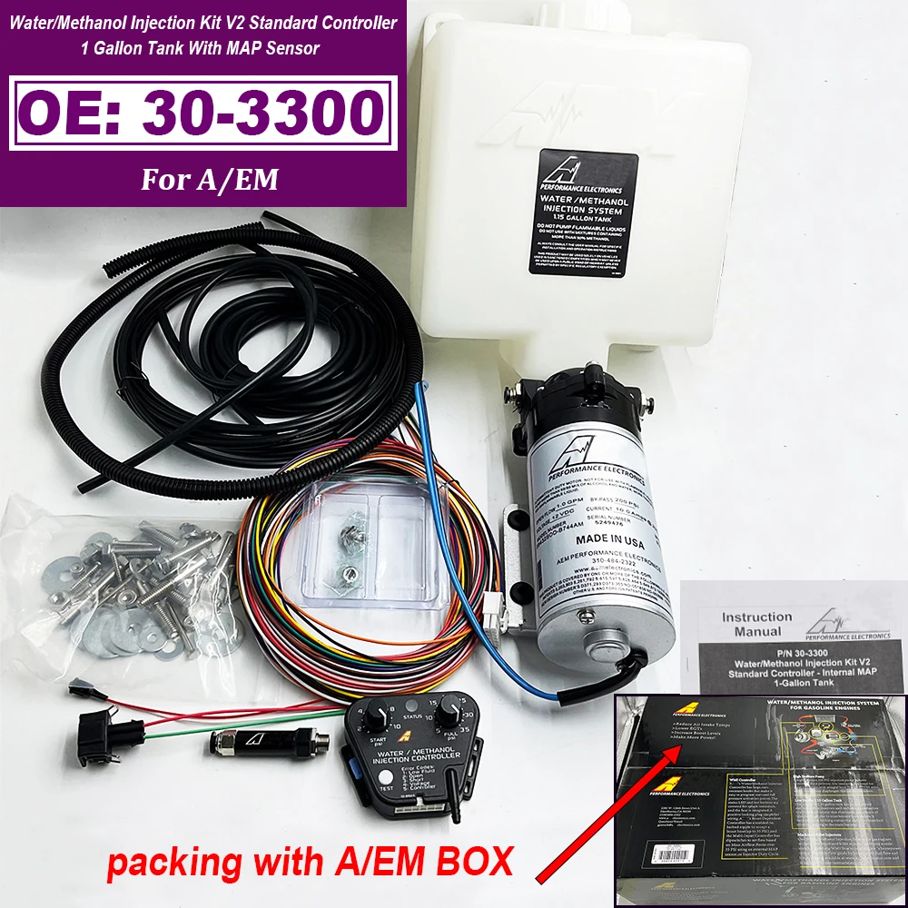 For AEM 30-3300 1 Gallon Tank W/M Water/Methanol Injection Kit V2 With Internal MAP Sensor 30 3300 303300 High Quality