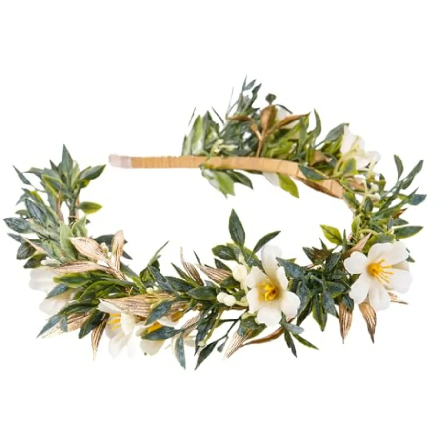 

Fairy Flower Crown Headbands - Handmade Bohemian Floral Headpiece Renaissance Hair Accessories for Women Girls Weeding Birthday