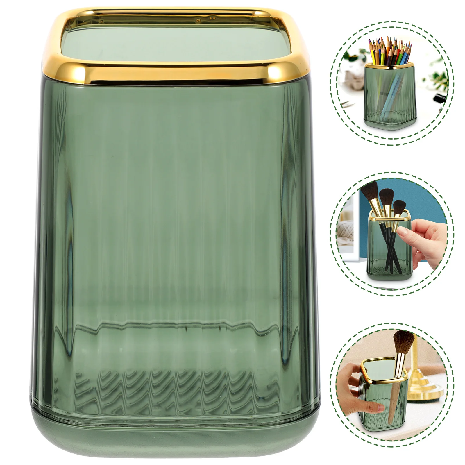 

Stationery Storage Box Practical Pen Holder Makeup Brush Pencil Decorative Container Desktop Cup Abs Organizer