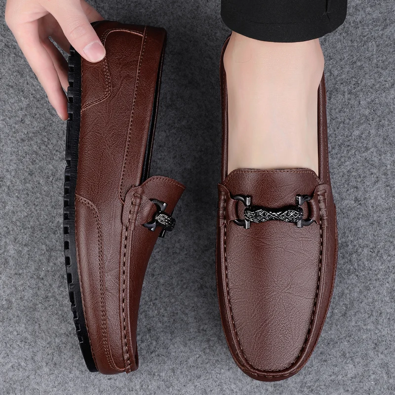 Men High Quality Leather Loafers Men Casual Shoes Moccasins Slip on Men\'s Flats Fashion Men Shoes Male Driving Shoes