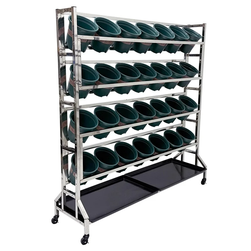 

Stainless steel strawberry stand, indoor and outdoor household potted plant stand, movable flower stand