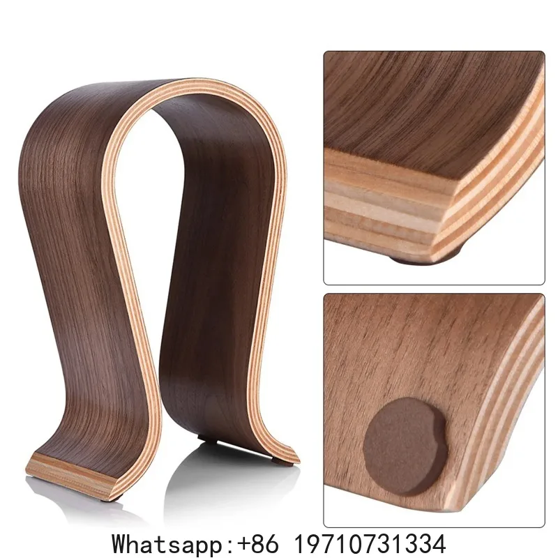 U Shape Wooden Stand for Headphone Headphones Stand Holder Hanger Wooden Headset Desk Display Shelf Rack Storage Rack