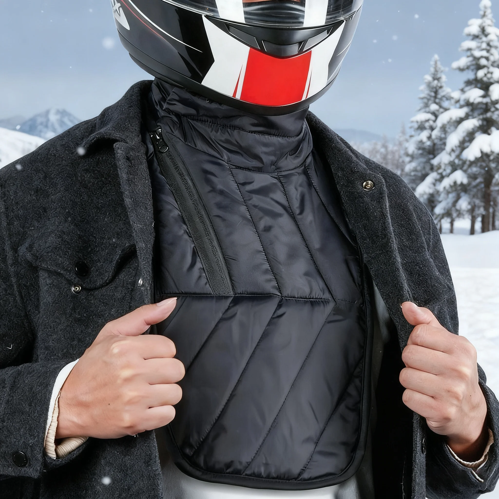 

Motorcycle Neck Warmer Windproof and Waterproof Neck Gaiter Shoulder Warmer Winter Warm Scarf for Outdoor Sports Cycling Skiin