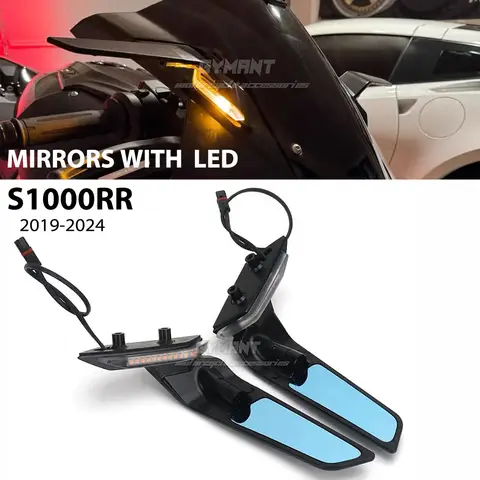 오토바이 백미러 사이드 미러, LED 방향 지시등 포함, BMW S1000RR S1000 RR S 1000 RR s1000rr 2019-2024 2023