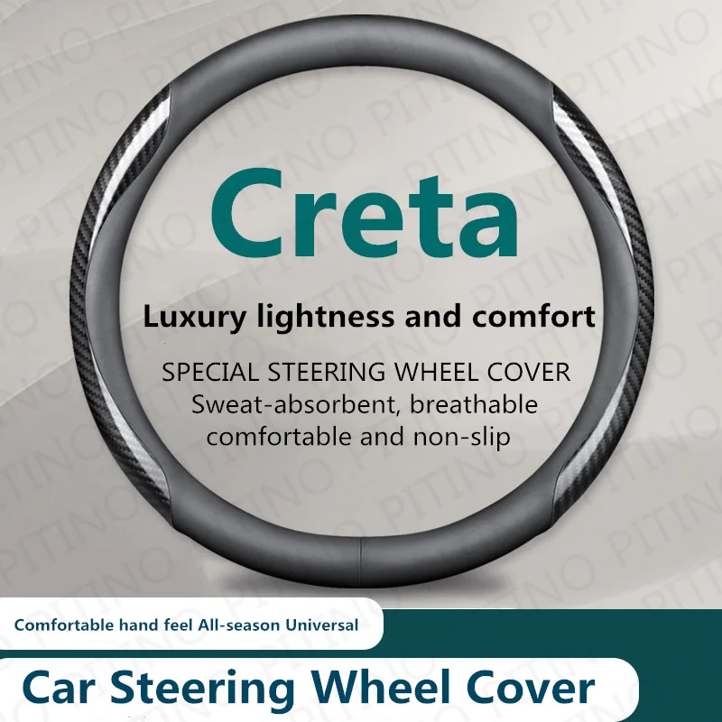 Car Steering Wheel Cover For Hyundai Creta Anti Slip Wear-resistant Sweat Absorbing 37-38cm Interior Steering Covers Accessories