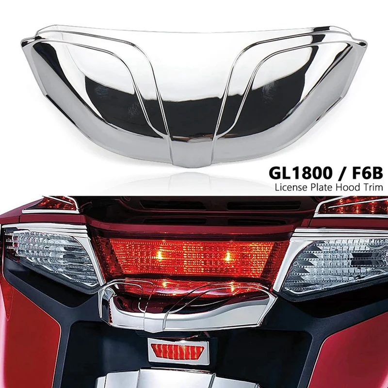 1 Piece Rear License Plate Hood Trim Cover Silver ABS For Honda GOLD WING Goldwing GL1800 GL 1800 F6B 2012-2017