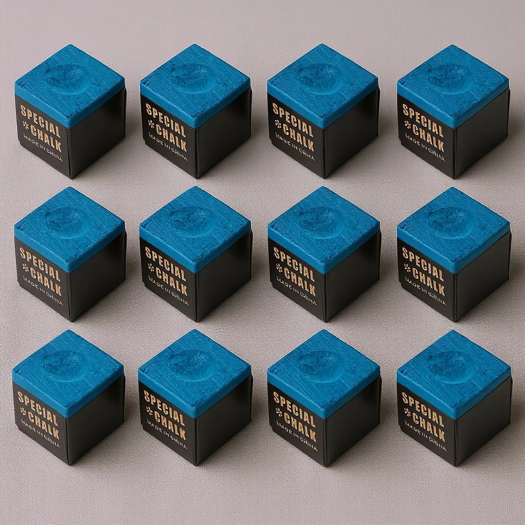 

12Pcs Pool Table Chalk Professional Grade Non Clumping Non Flaking Smooth Application for Cue Tip Friction Control Accessories