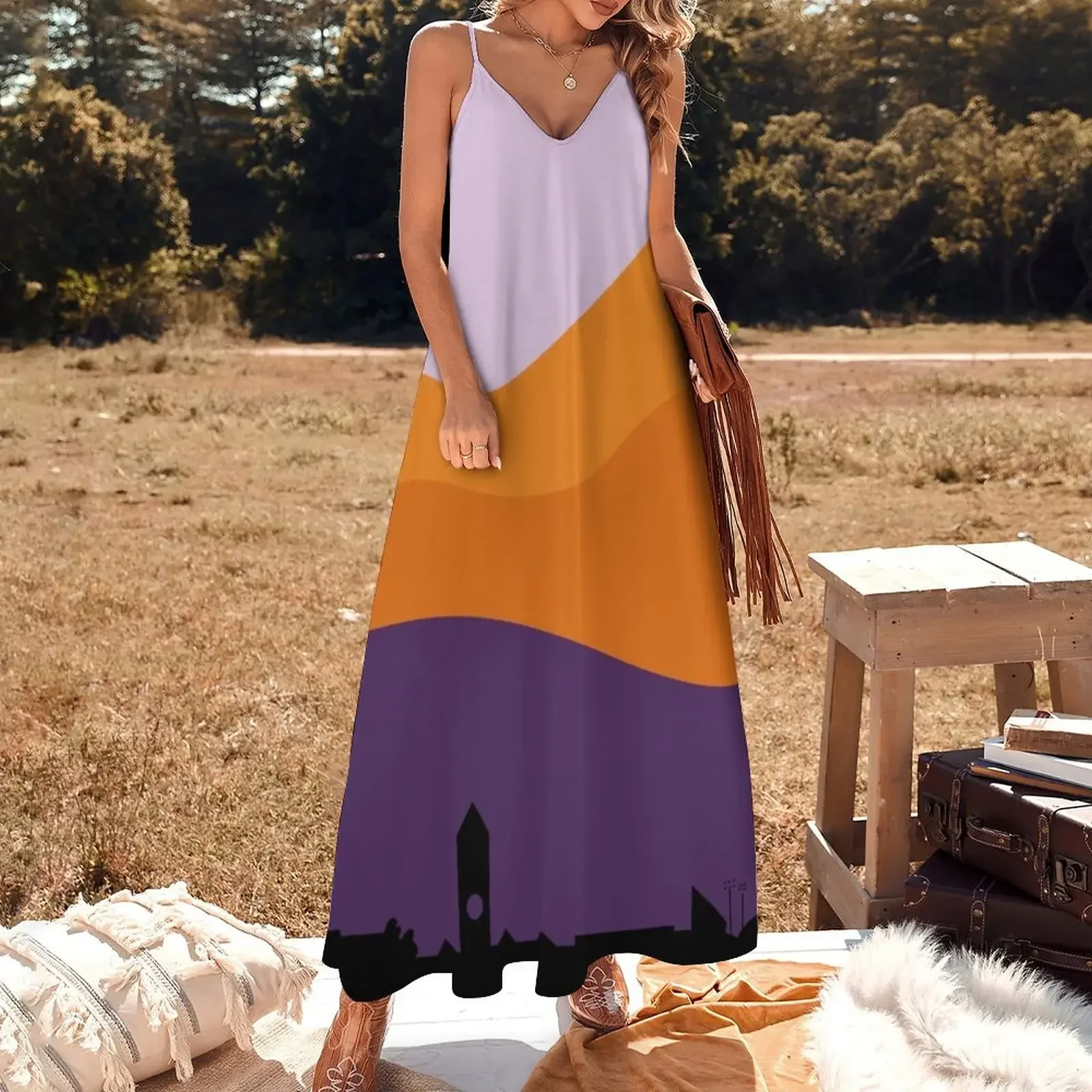 In These Hills Sleeveless Dress beach dress Women's summer long dress summer