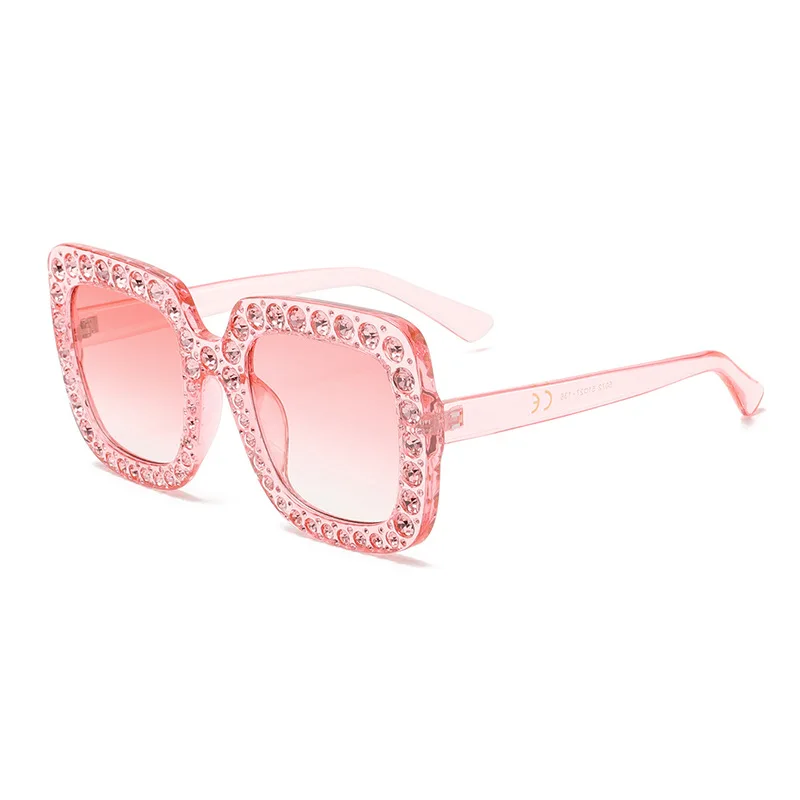 

Polarized Box Metal Sunglasses, European and American TikTok Anti Blue Light Glasses, Sports PC Large Frame Diamond Sunglasses