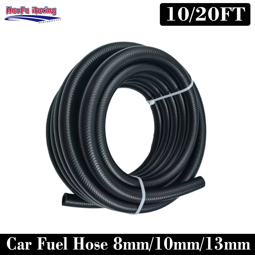 10/20FT Car Fuel Hose Fuel Pipe Fuel Line Gasoline Oil Rubber NBR Oil Resistant Hose ID 8mm-5/16