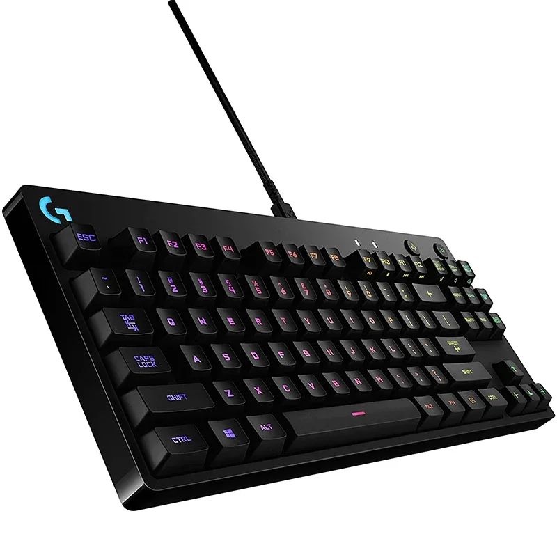 G PRO Wired Gaming Keyboard, GX Blue Click Switch, Tenkeyless RGB, Teclado programável para jogos