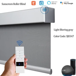Motorized Blinds with Remote Blackout Smart Blinds Work with Alexa Google Automatic Roller Shades for Windows Custom Sizes