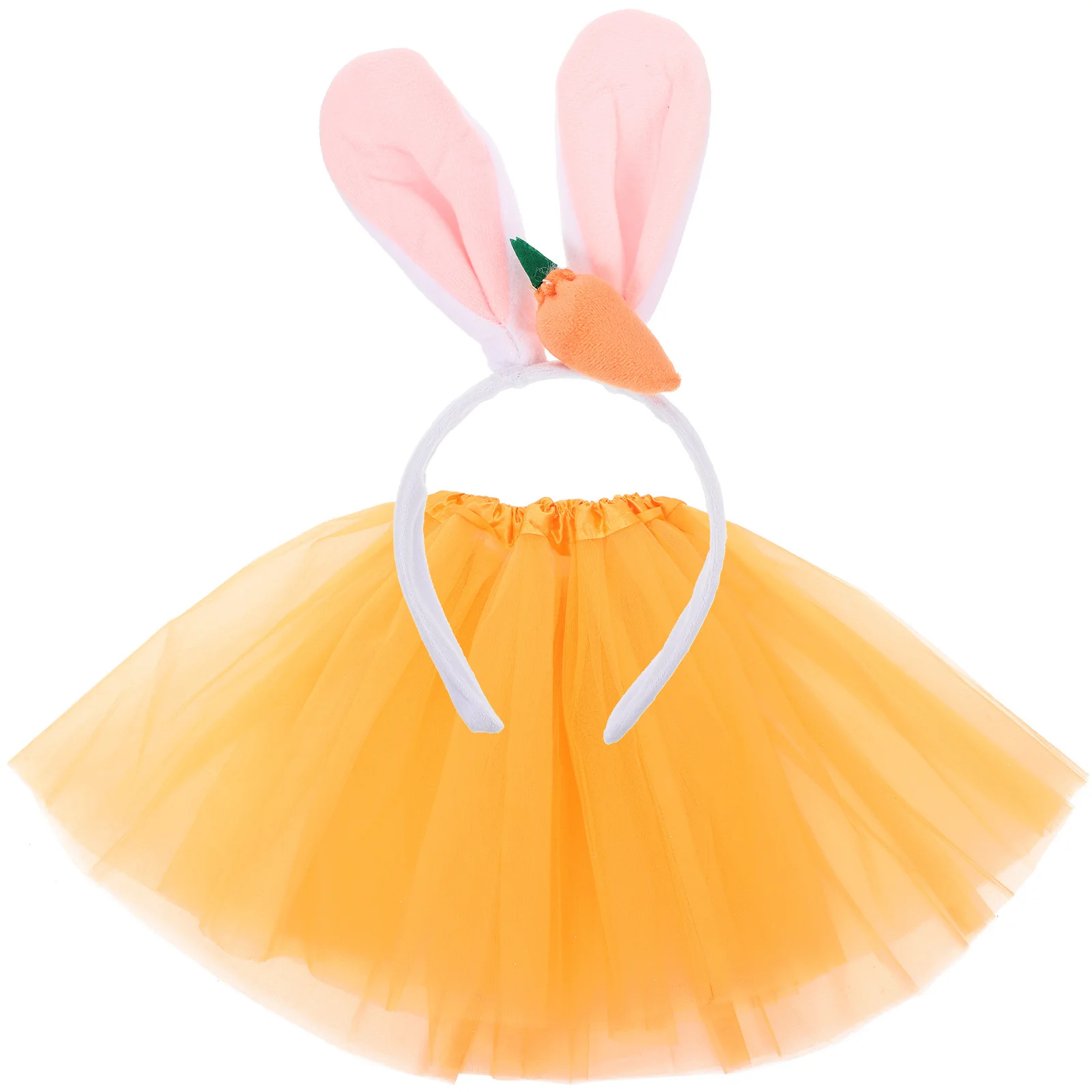 1 Zestaw Opaska na Głowę z Uszami Królika Wielkanocnego Uszy Królika dla Dzieci i Dorosłych Miękka Lekka Spódniczka Tutu na Imprezę Wielkanocną Kostium Spódniczka Tutu
