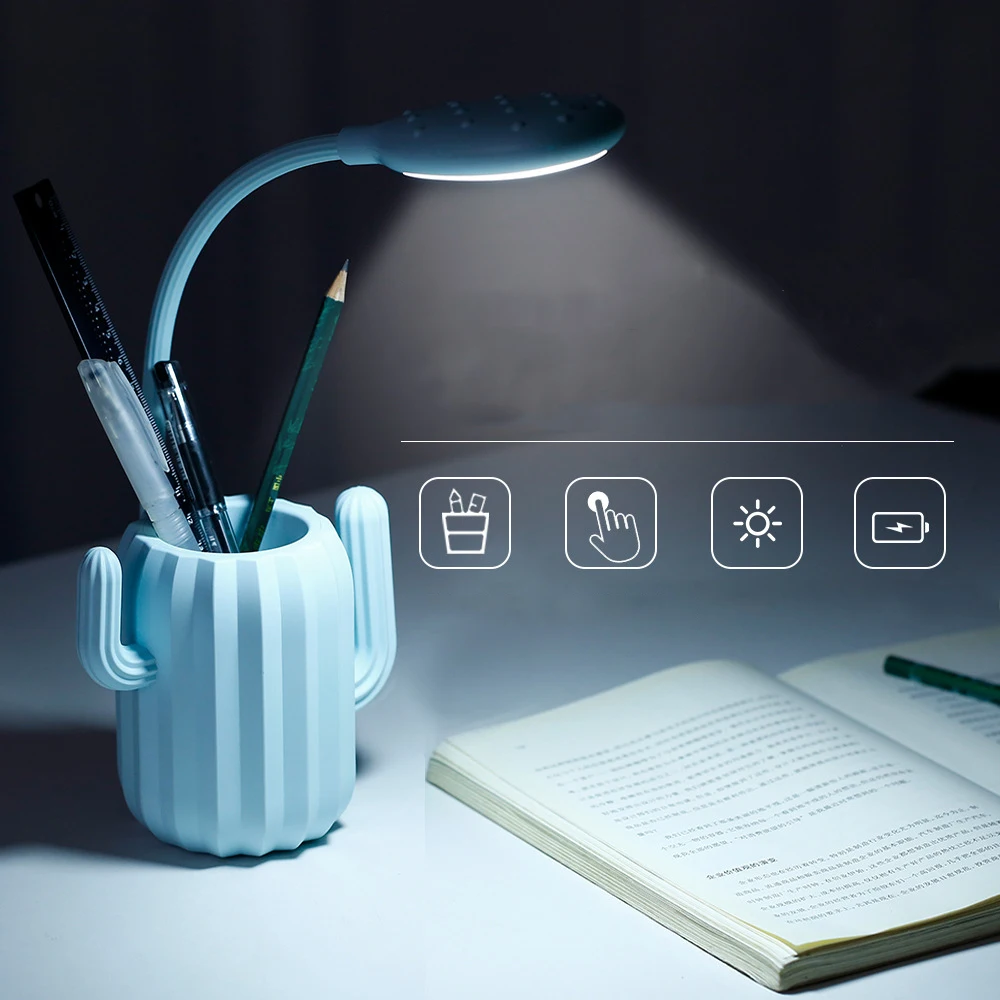 

Book light Rechargeable Led table USB Table Lamp Study Folding LED Desk Lamp For student eye protection reading Pen Storage Hol