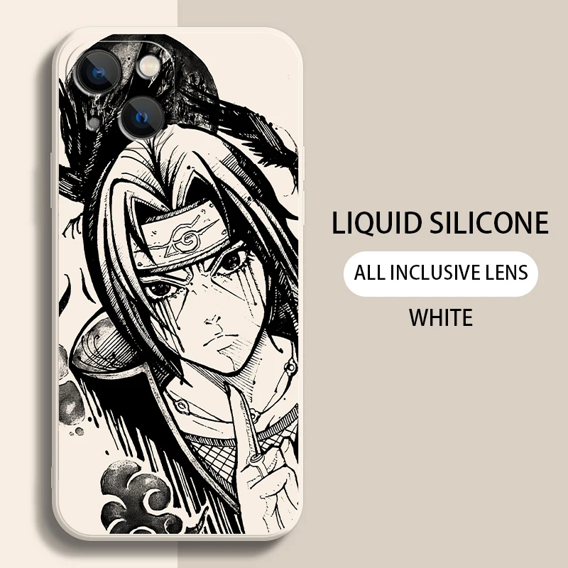 Anime A-Akatsukis Itachis For iPhone 15 14 13 12 11 Pro 7 8 Plus X XR XS Max 13 12 Mini Phone Case Liquid Silicone Shell