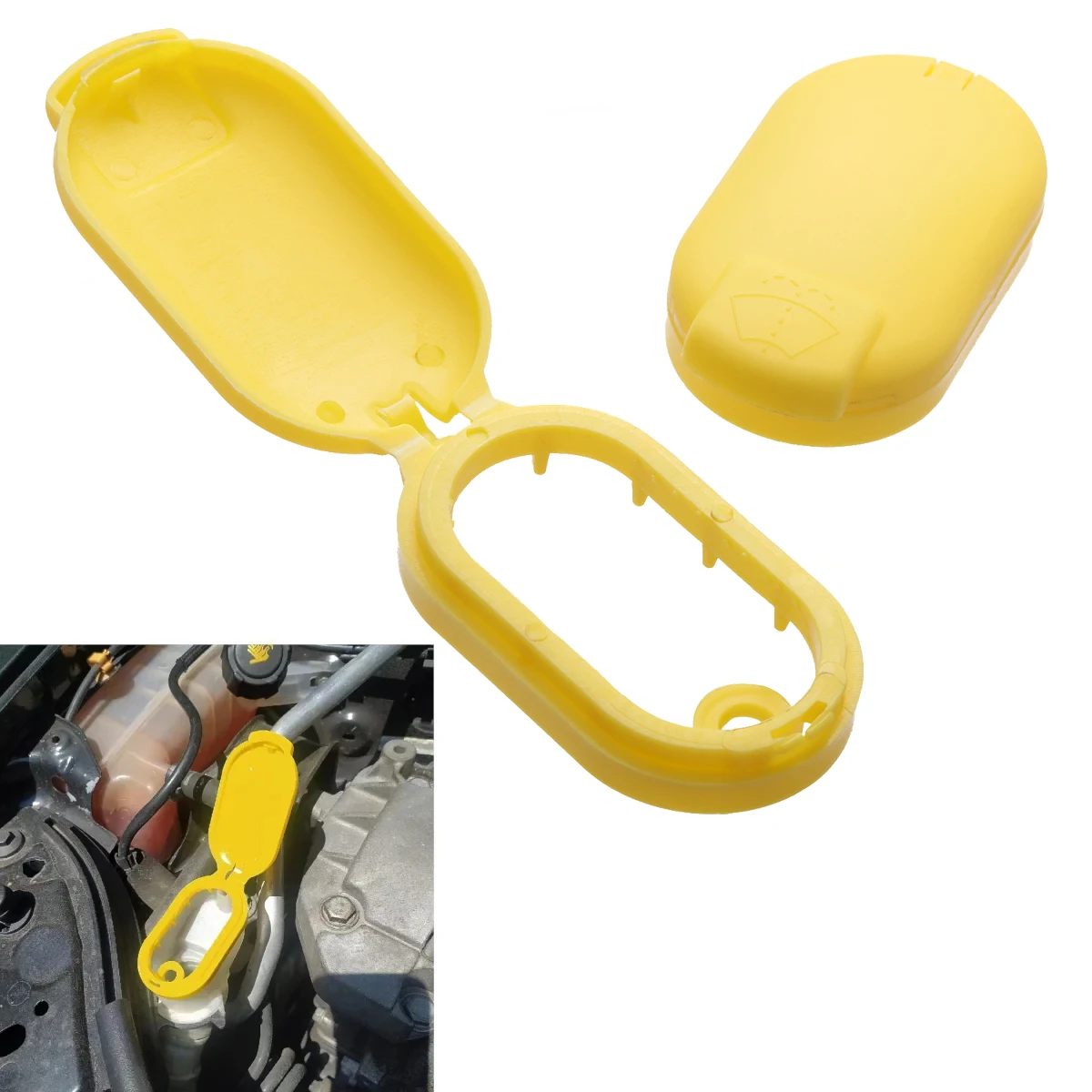 1Pc Yellow Plastic Car Windshield Washer Fluid Reservoir Cap Lid 8200226894 for Renault Tracic Megane Scenic