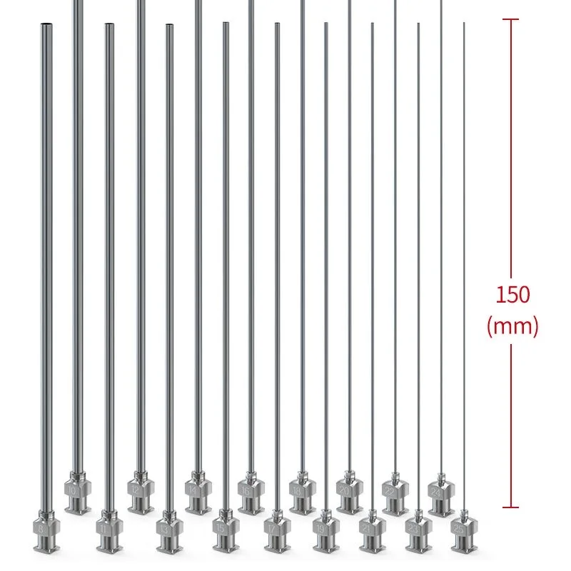 10 sztuk SUS304 6 cali 150mm długa tępa końcówka Luer Lock igła dozująca przemysłowych 8G ~ 26G świetnie nadaje się do laboratorium naukowego, rzemiosła hobbystycznego