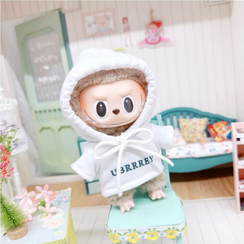 17cm Cute Mini Plush Doll\'S Clothes Outfit Accessories For Korea Kpop Exo Labubu Idol Dolls T-shirts overalls Clothing DIY Gift