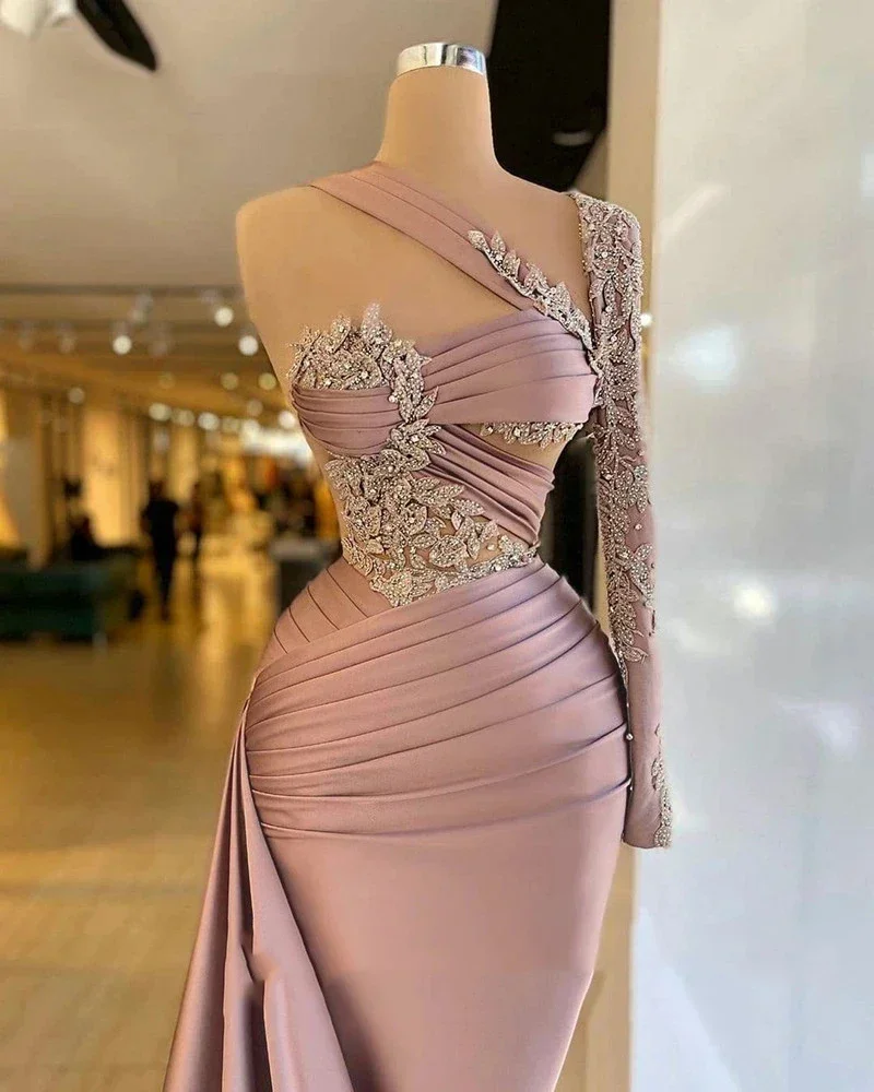 Sexy Women's Wear 2023 Elegant  Beautiful Evening Tassel  Simple Party  One Shoulder Modern Style Floor Length  Club Dresses