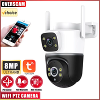 Tuya 8MP WiFi Camera 4K Surveillance Dual Lens Dual Screen PTZ Home Security-Protection CCTV Mini Video Security Camera Outdoor