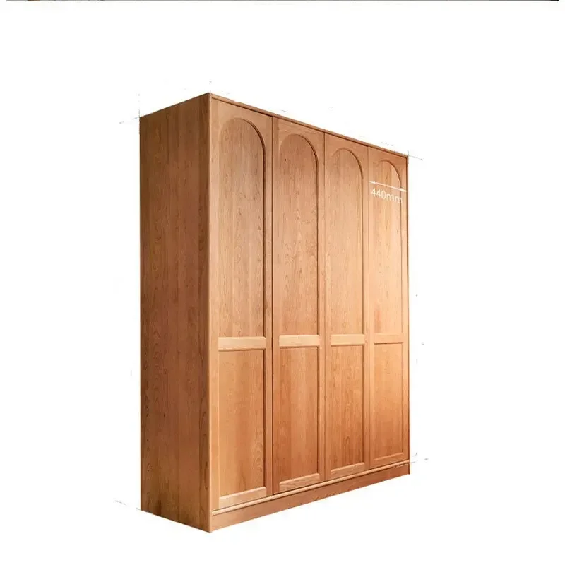 Cherry black walnut bedroom wardrobe simple light luxury style Japanese log bedroom white oak wardrobe