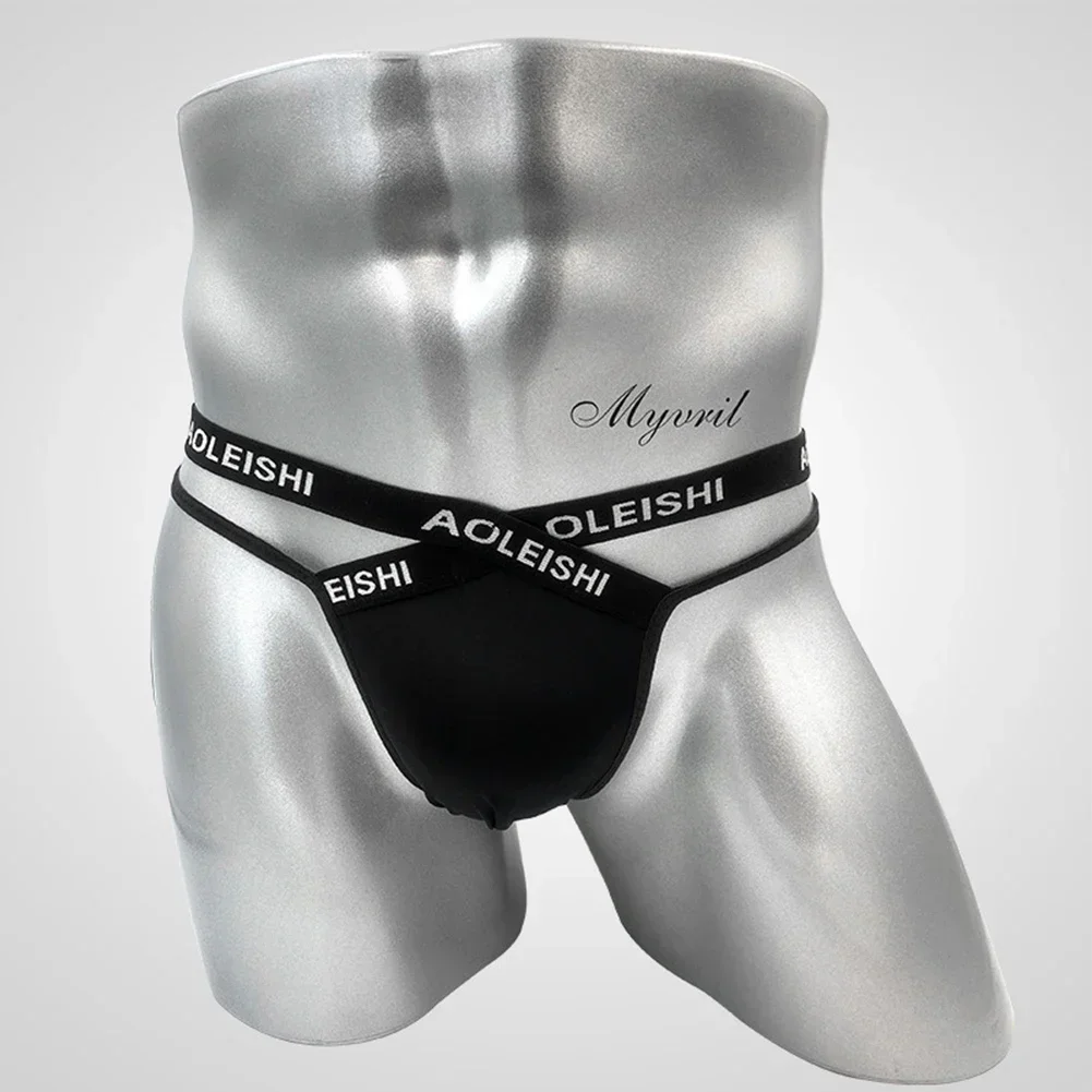 Sexy Men's Letter Strap Thongs Panties Breathable Underwear Backless Jockstrap Briefs Man Underpants Underwear Thong