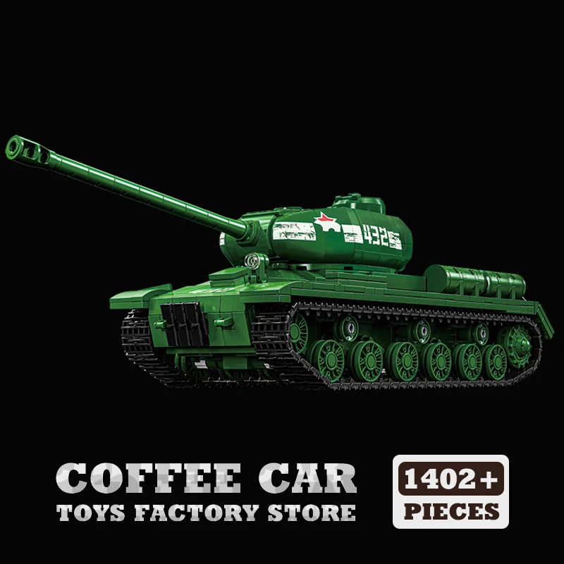 NIEUWE Klassieke Zware Tank KV-2 Bricks MOC Set WW2 IS-2 Panzer Bouwstenen Model Oorlog Militaire Auto Kinderen Speelgoed Volwassen Jongen Geschenken