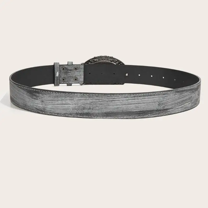 

39BD Bohemian Waistband PU Leather Waist Decoration Vintage Sash Studded Wide Belt for Women Lady