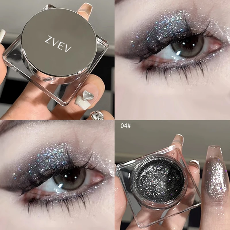 Gel Textur Metallic Lidschatten Palette Diamant Smoky Monochrome Glitter Körper Highlighter Pulver Creme Erhellen Glänzende Augen Make-Up