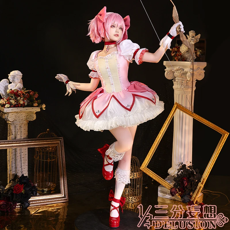 

COS-HoHo Anime Puella Magi Madoka Magica Kaname Madoka Elegant Lovely Dress Uniform Cosplay Costume Halloween Party Outfit Women