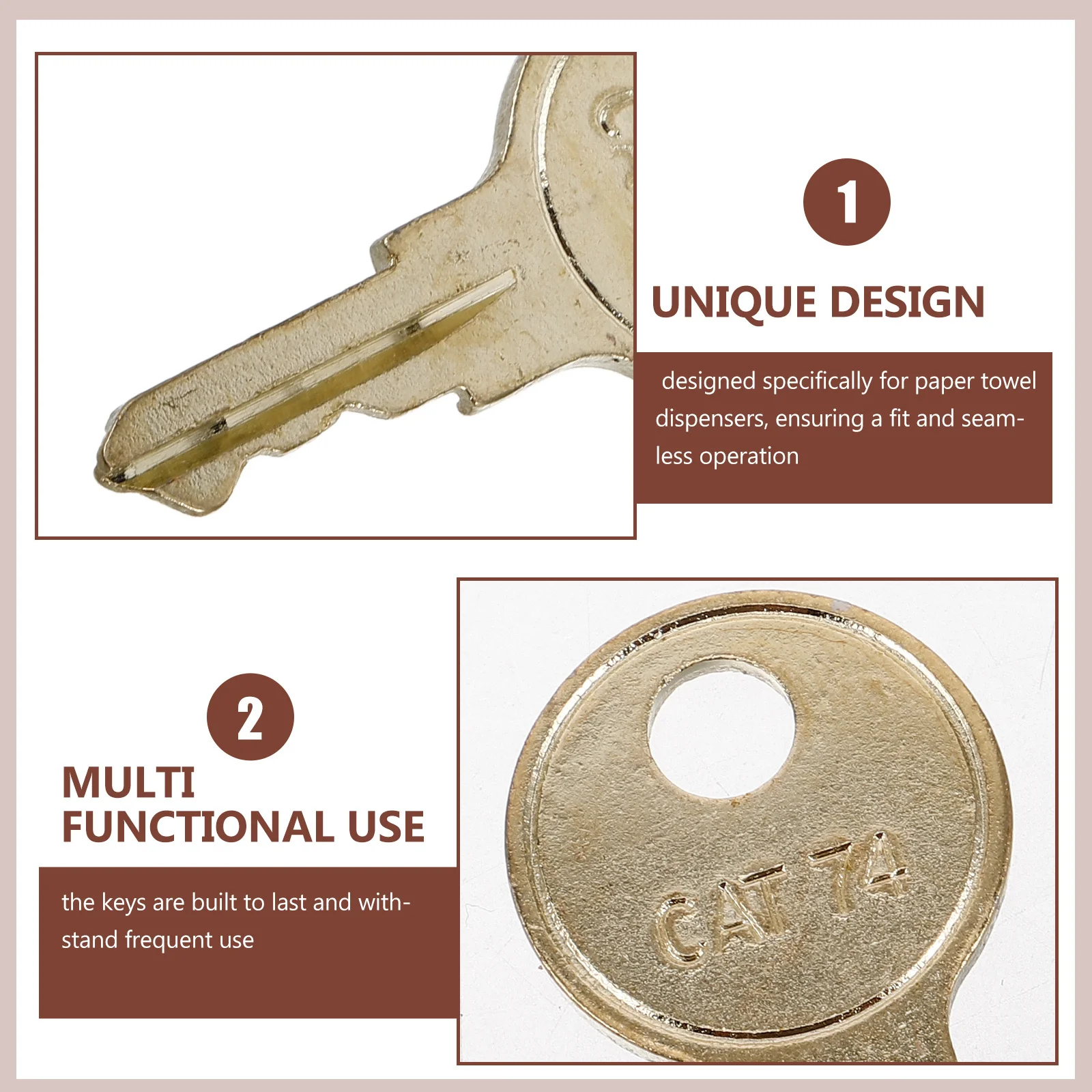 ชุดกุญแจเครื่องจ่ายกระดาษเช็ดมือ 6 ชิ้น ใช้แทนกันได้สำหรับเครื่องจ่ายกระดาษในห้องน้ำ ใช้งานง่ายสำหรับผู้จัดการห้องน้ำ