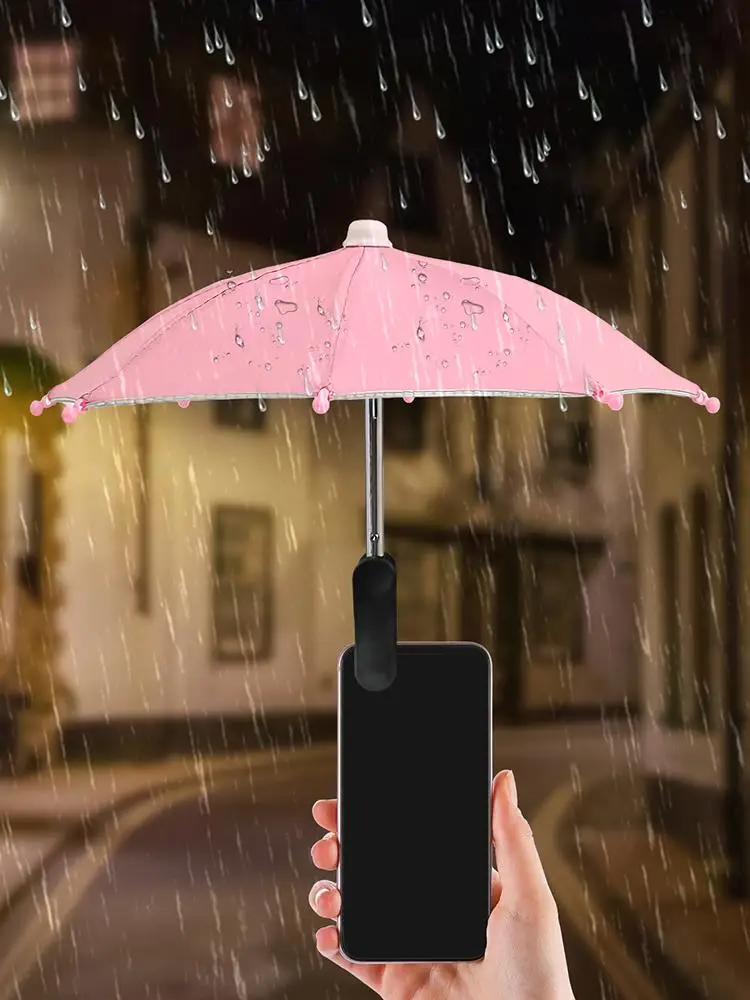 

Cell Phone Umbrella Sun Protection Phone Clip Creative Mini Umbrella Phone Stand Stylish Holder Blocking Cellphone Accessories