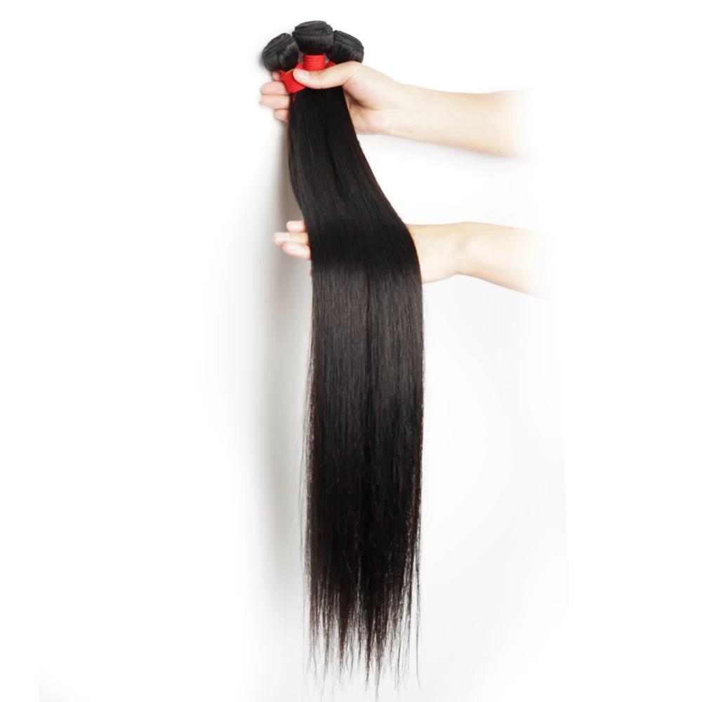 

KissHair 24 26 28 30 Inches Virgin Indian Human Hair Bundles 100g/pc Straight Unprocessed Cuticle Aligned Remy Hair Extension